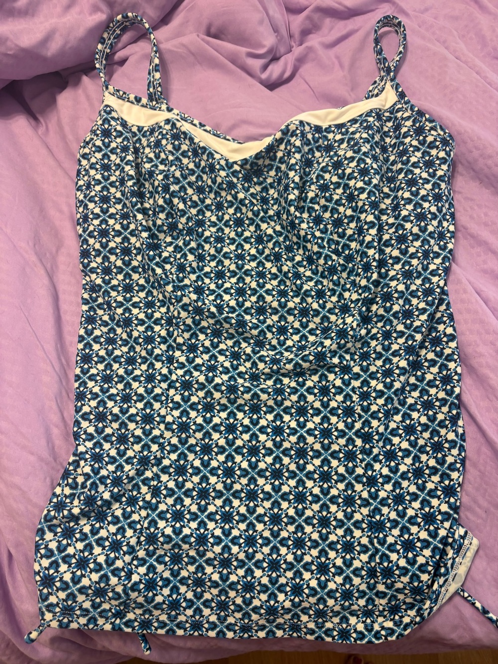 Women’s Blue Patterned One-Piece Swimsuit